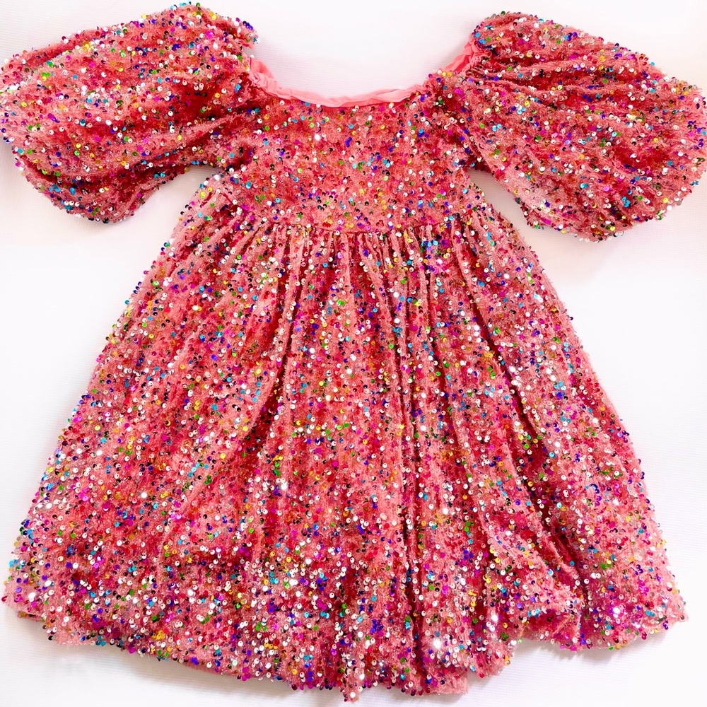 Brand new Lola + the Boys Strawberry Cake Sequin Dress size 8
